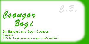 csongor bogi business card
